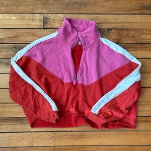 Free People Split Second Half ZipUp Sweatshirt​​